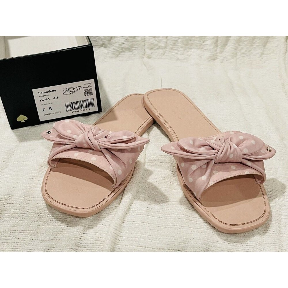 Kate Spade Bernadette Neoprene Polka Dot Bow Sandals K6995 - 7B